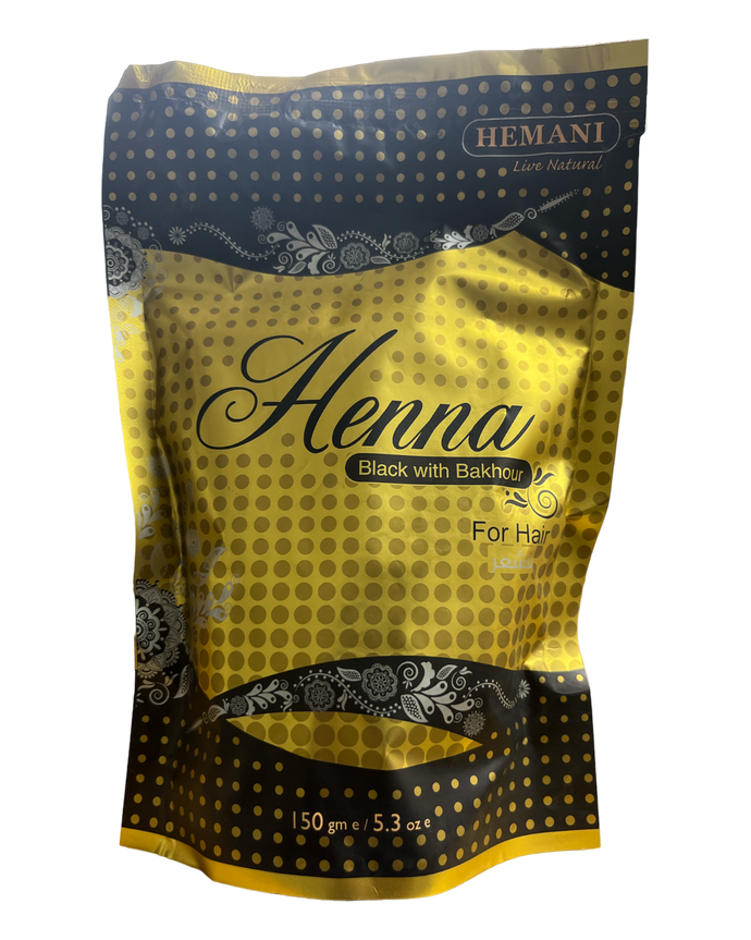 Hemani Black Henna Powder with BakhoutTazarine for Hair 150g