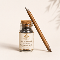 Moroccan Secrets Khol Powder with Natural Walnut-Tree Applicator Stick – 20g