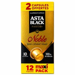 Asta Black Noble 100% Arabica Coffee Capsules 12 Pack