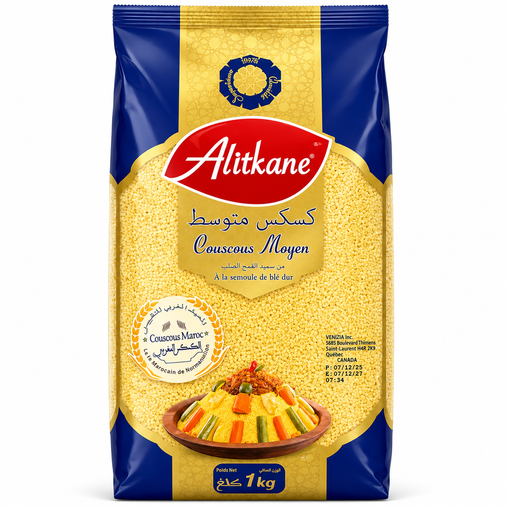 AlItkane Medium Durum Wheat Couscous 1kg