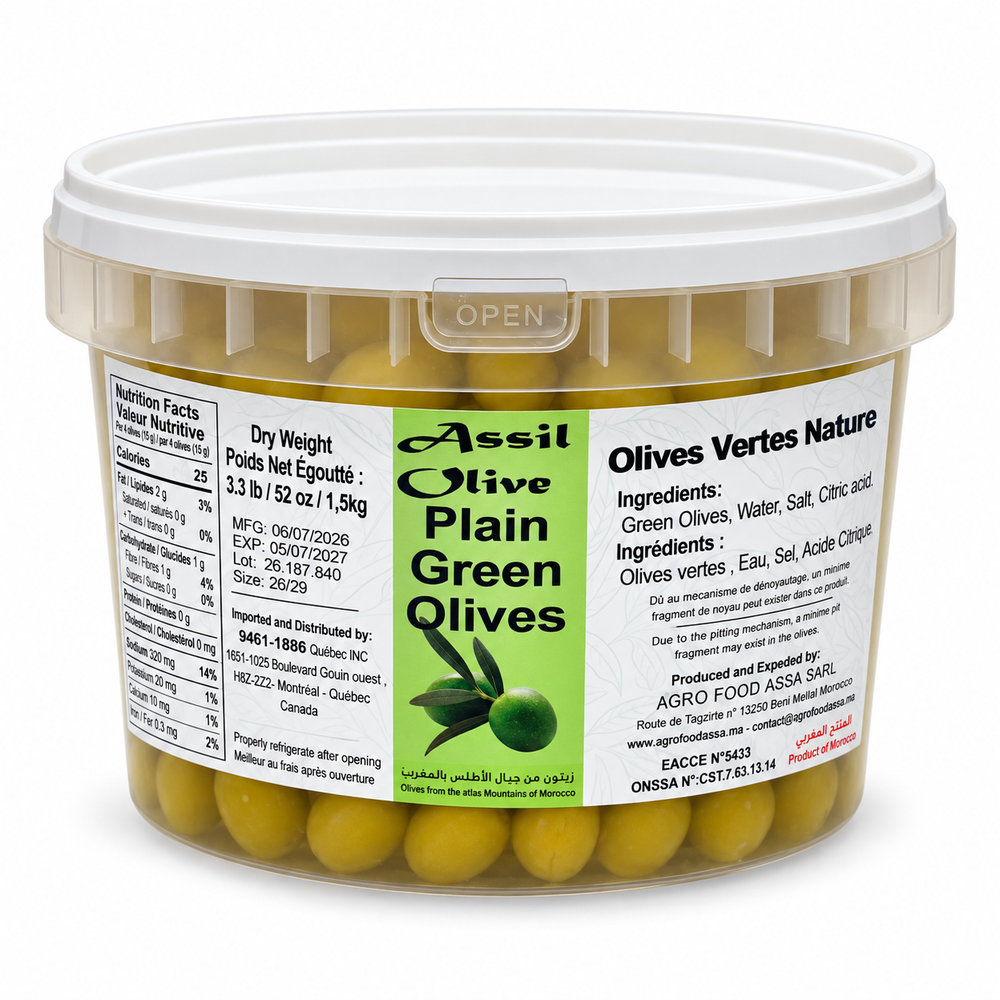 Assil While Green Olive 2.8kg (1.5kg net)