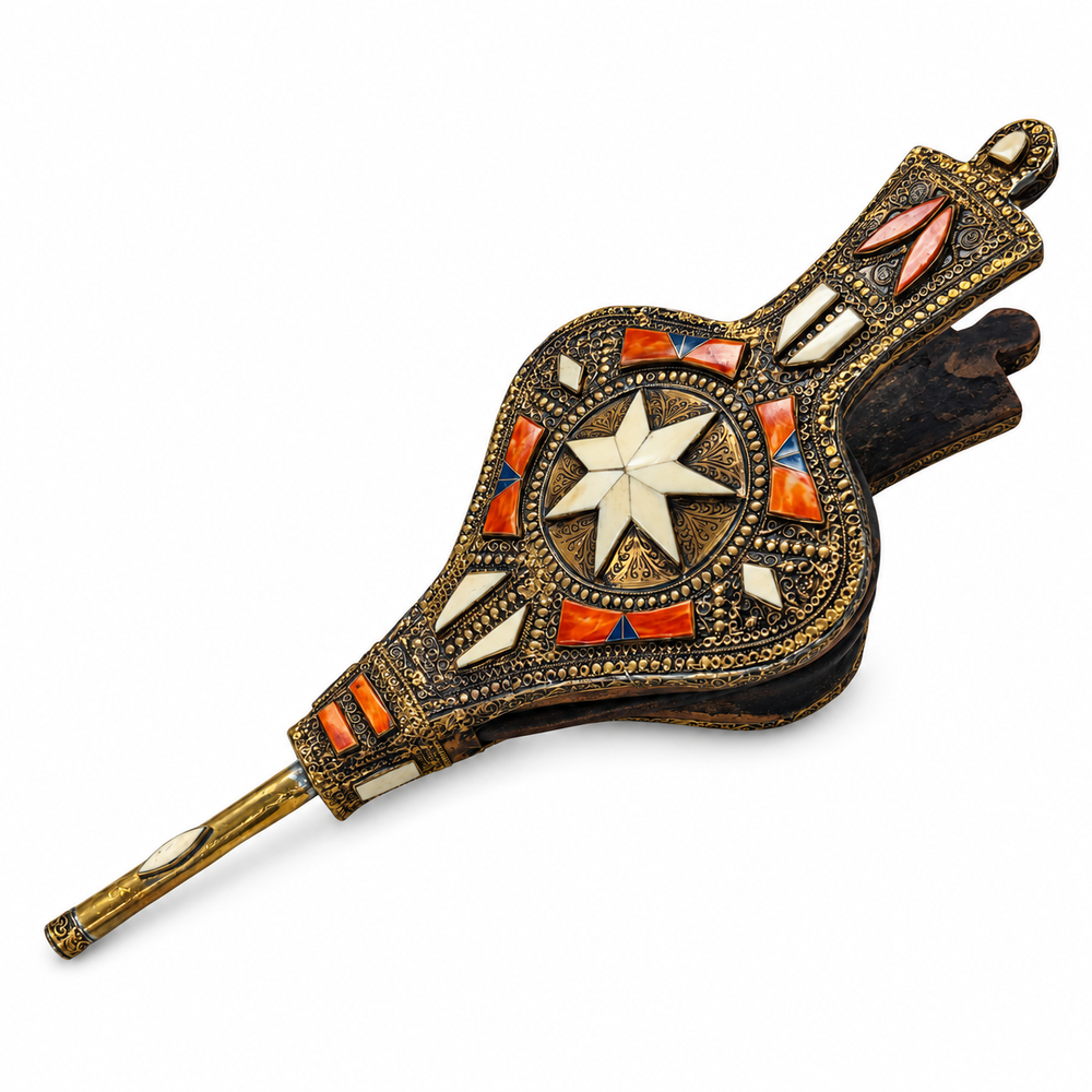 Moroccan Handcrafted Fire Bellows – Decorative Blower, Medium