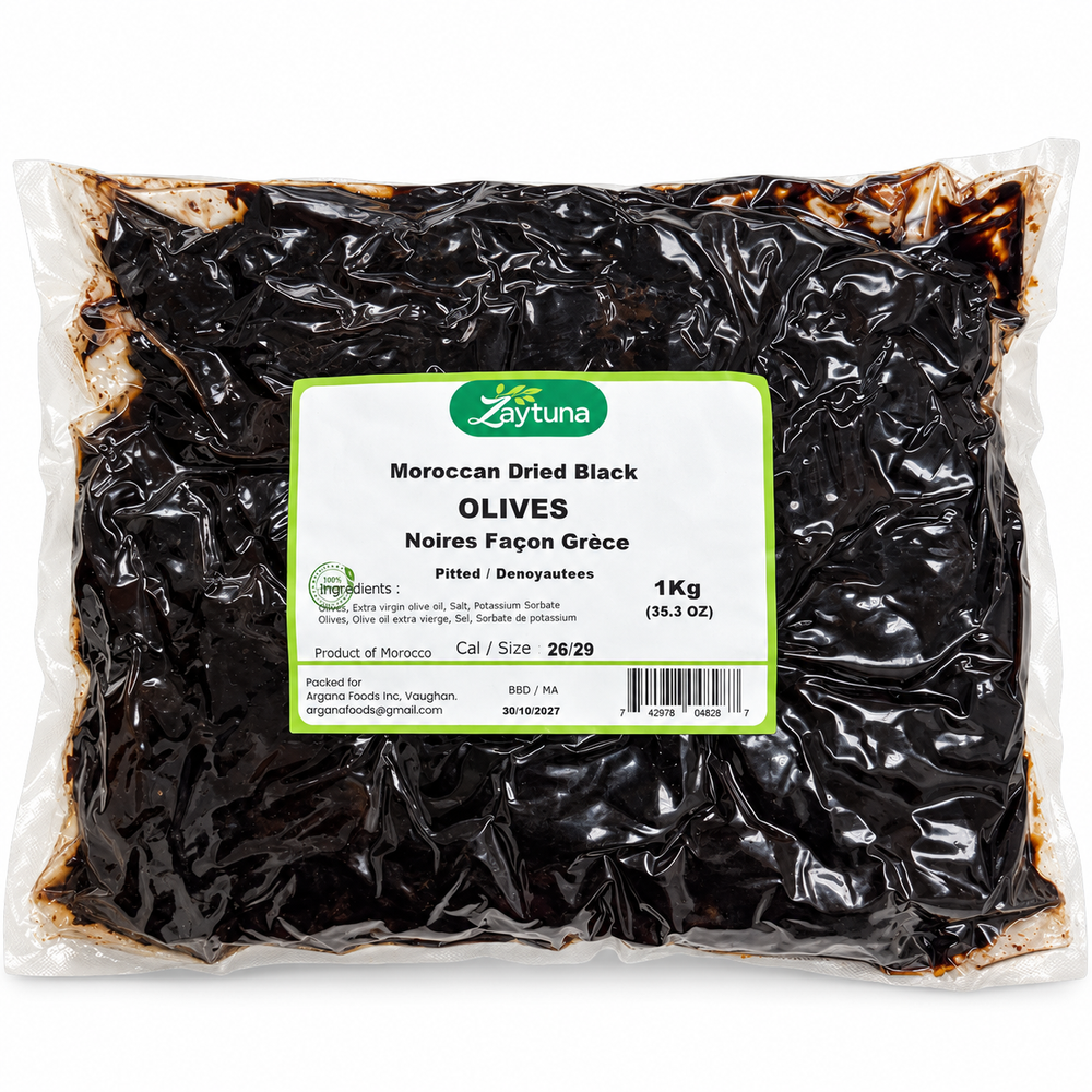 Zaytuna Moroccan Dried Pitted Black Olives – 1 kg