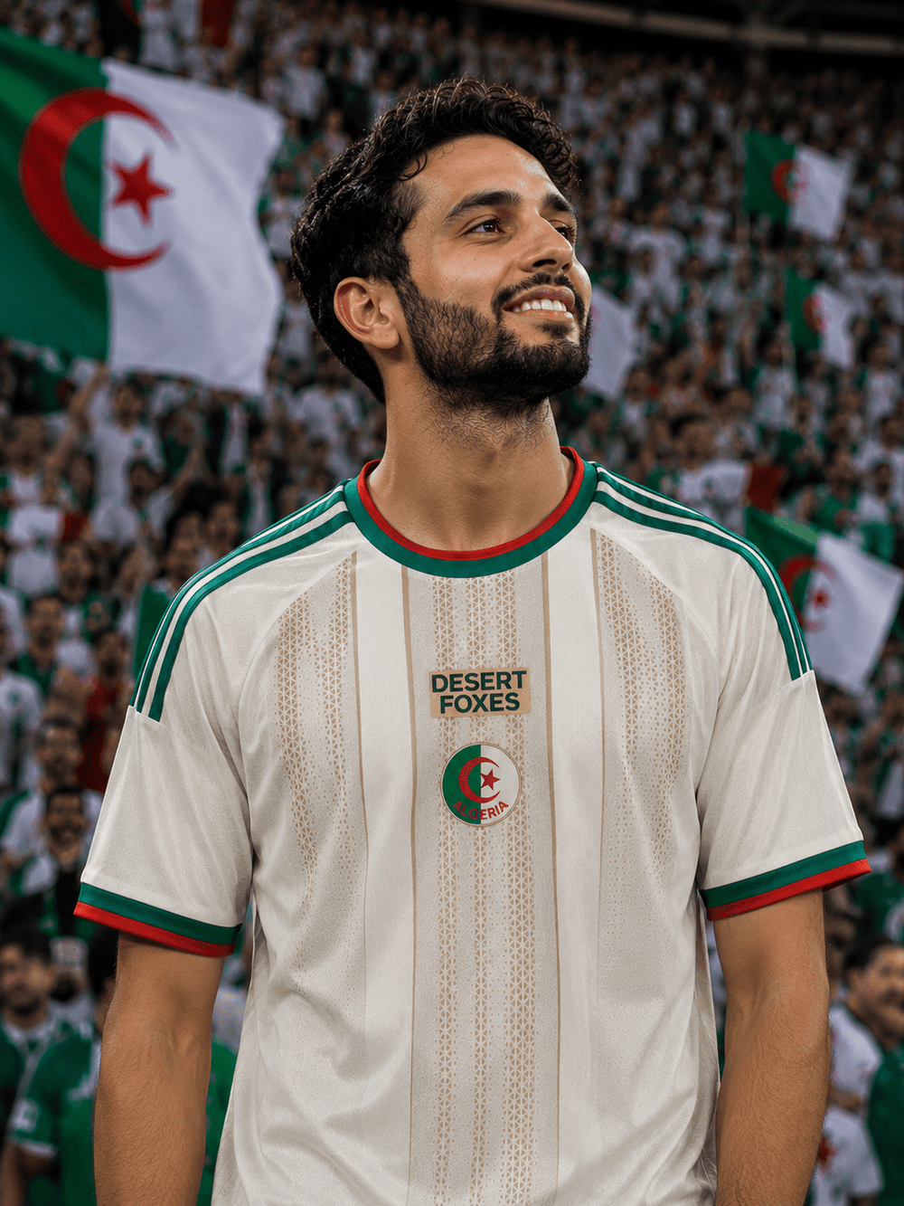 Algeria Fan Jersey – Cream/Green Edition