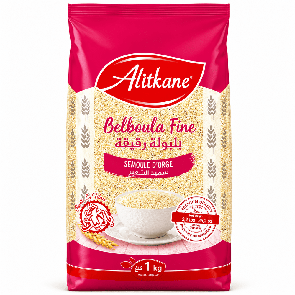 Alitkane Belboula Dchicha Fine – Fine Barley Semolina – 1 kg