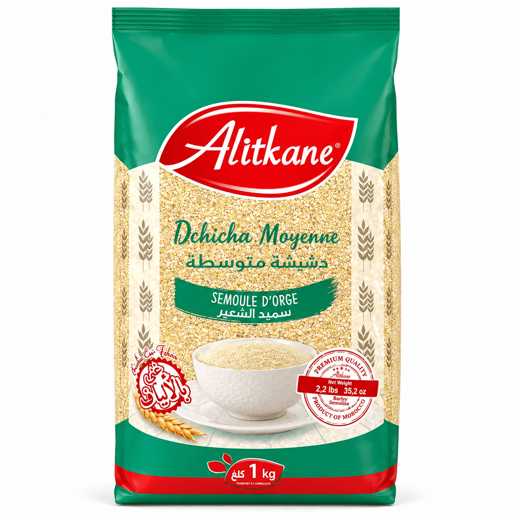 Alitkane Dchicha Belboula Moyenne – Medium Barley Semolina – 1 kg