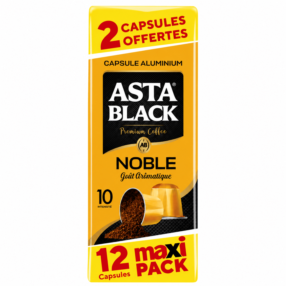 Asta Black Noble 100% Arabica Coffee Capsules 12 Pack