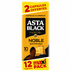 Asta Black Noble 100% Arabica Coffee Capsules 12 Pack