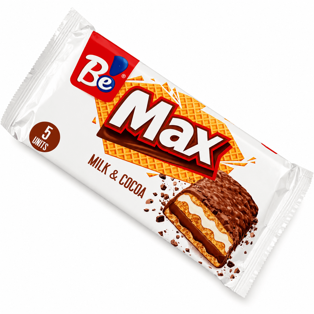 Be Max Milk & Cocoa Chocolate Wafer Bars – 5 Pack