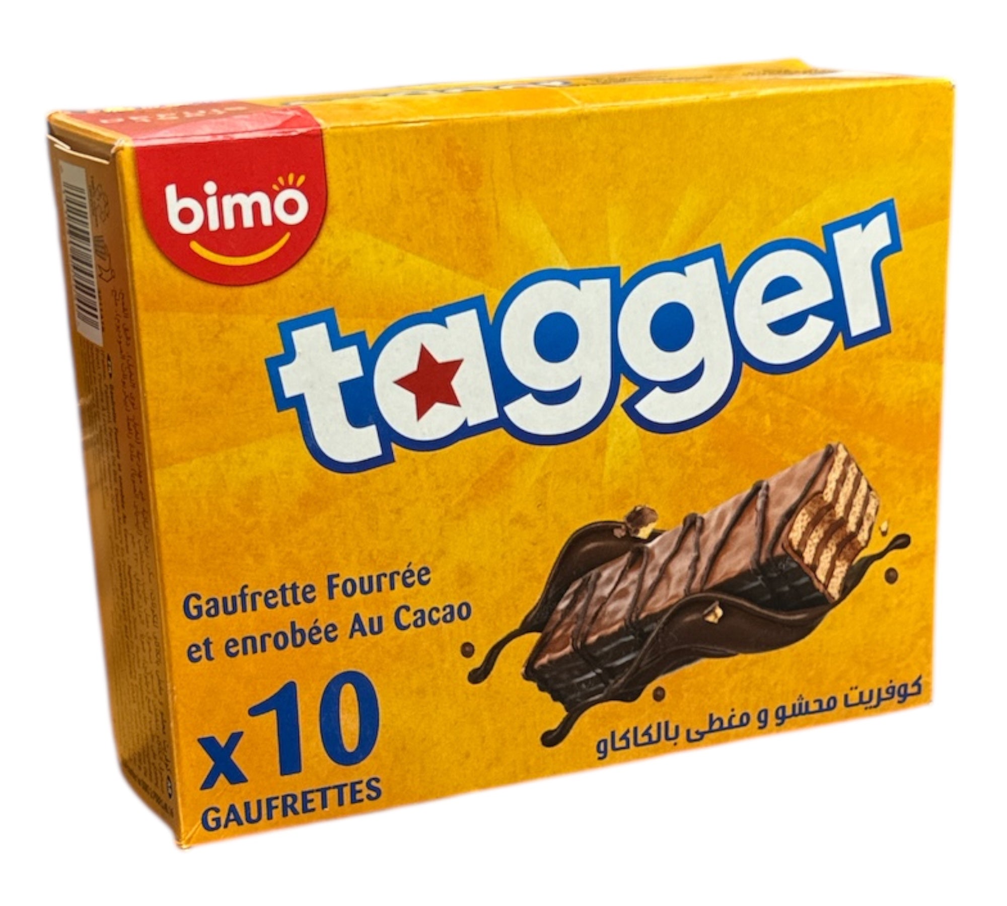 Tagger Snack BIMO Tagger Chocolate Waffle 10x22g – Authentic Moroccan Snack ...