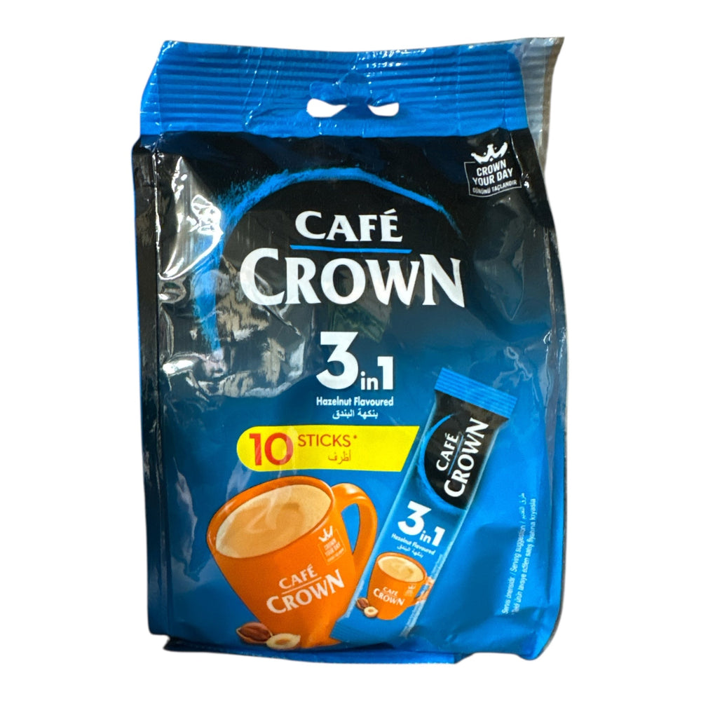 Café Crown 3 in 1 Hazelnut Instant Coffee Sticks – 10 x 18g (180g)