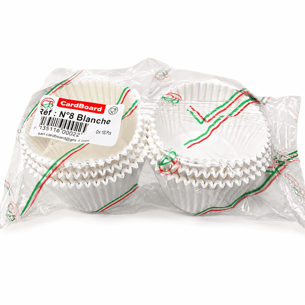 CardBorard Caissettes cupcake 08x08 White 100pc
