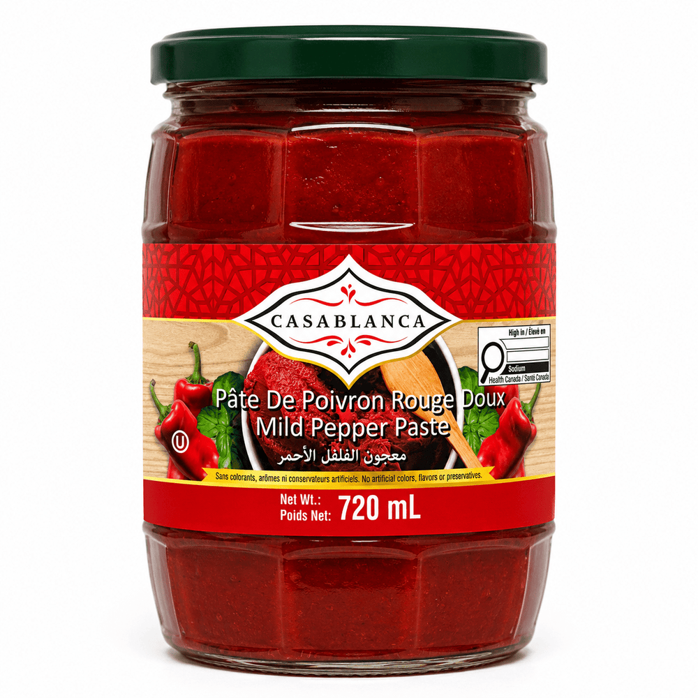 Casablanca Mild Red Pepper Paste – Traditional Sweet Pepper Spread 720ml