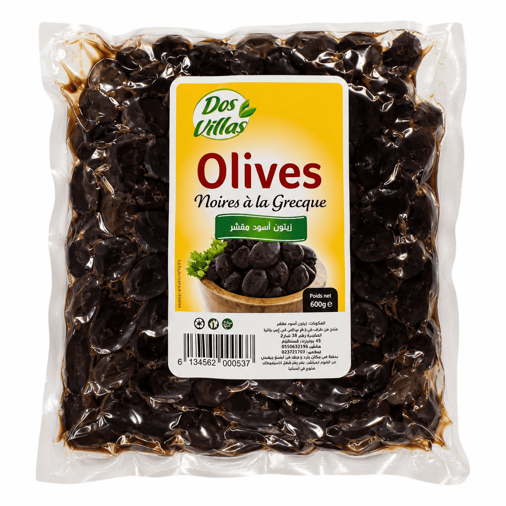 Dos Villas Algerian Greek Style Black Olives 600g | Product of Algeria | ZaytunaMart Canada