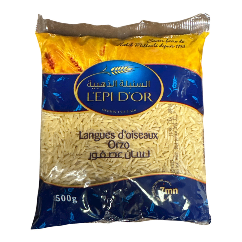 EPI D’OR Pasta Orzo Langue d’oiseaux 500g - Authentic from Zaytuna Mart Canada