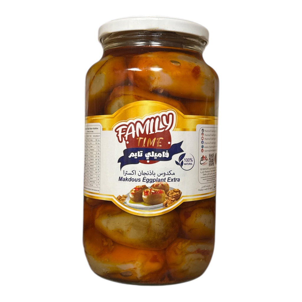 Family Time Makdous Eggplant Extra – 100% Natural 1300g - Authentic from Zaytuna Mart Canada