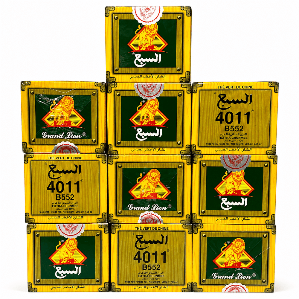 Grand Lion Sbaa 4011 Green Tea Extra Chunmee – 10 × 200g Pack
