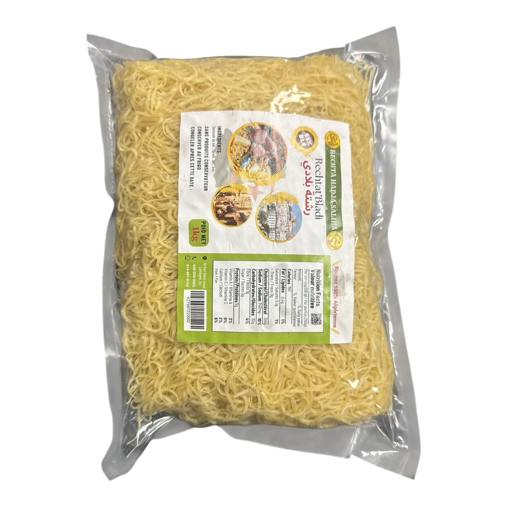 Algerian Natural Pasta Noodle Rechta Bladi 1kg (Frozen : Local Delivery Only )
