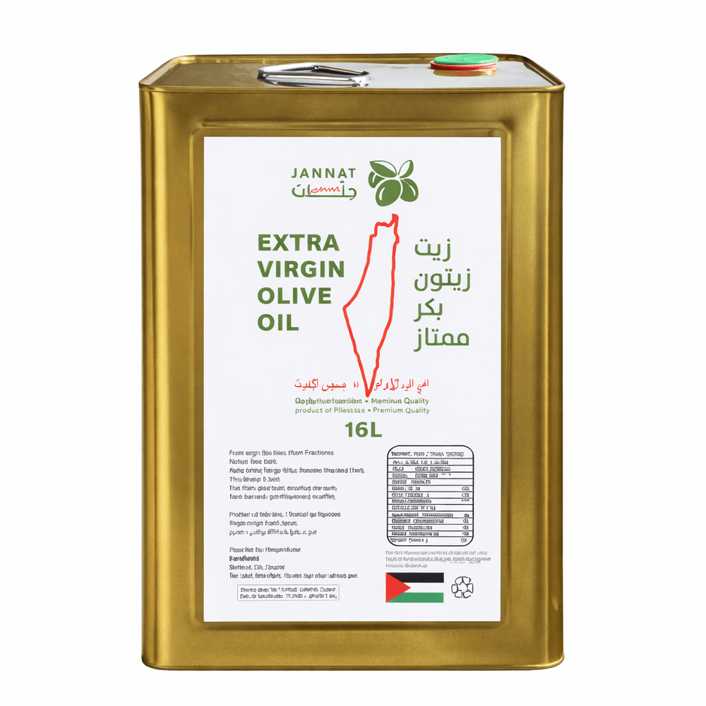 Jannat Extra Virgin Olive Oil – 16L Tin (Product of Palestine)