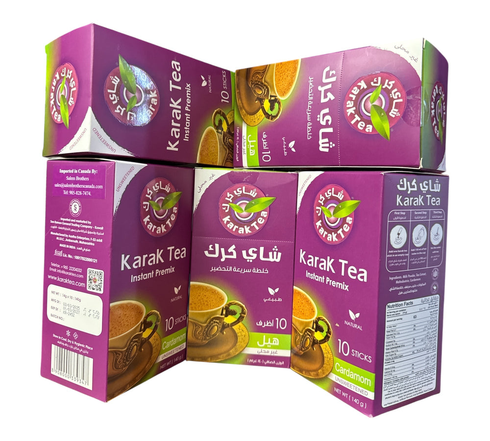 Karak Tea Instant Premix with Cardamom unsweetened – 5 Pack (10 x 20g Sachets Each)