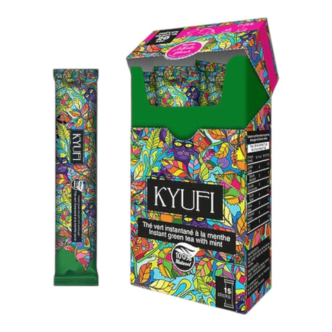 KYUFI Instant Green Tea with Mint – 15 Sticks (100% Natural)