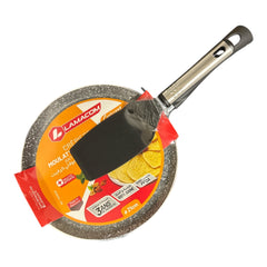 LAMACOM Moulaty Non-Stick Crepe Pan Baghrir 21cm – Granite Coating + Free Spatula (PFOA-Free)