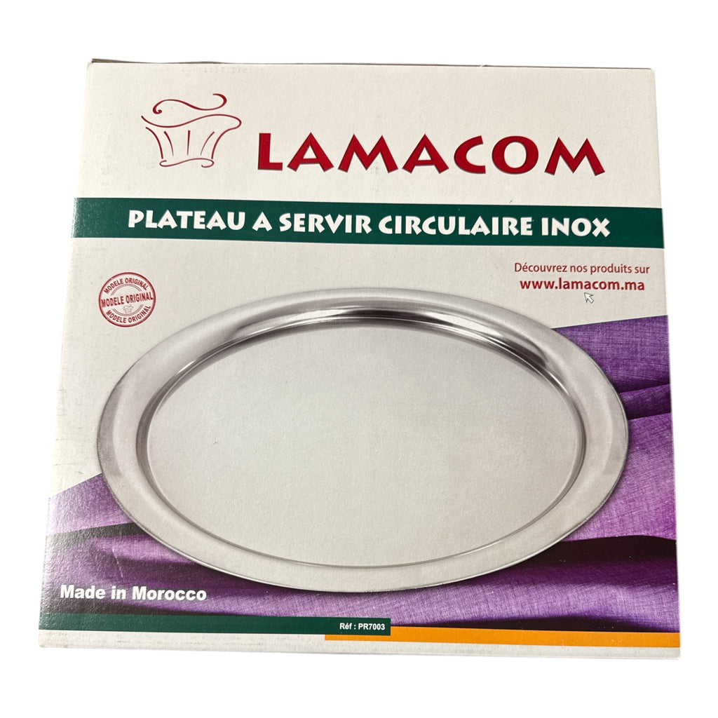 LAMACOM Tea Tray Stainless Steel Rond 33/39cm - Authentic from Zaytuna Mart Canada