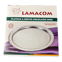 LAMACOM Tea Tray Stainless Steel Rond 33/39cm
