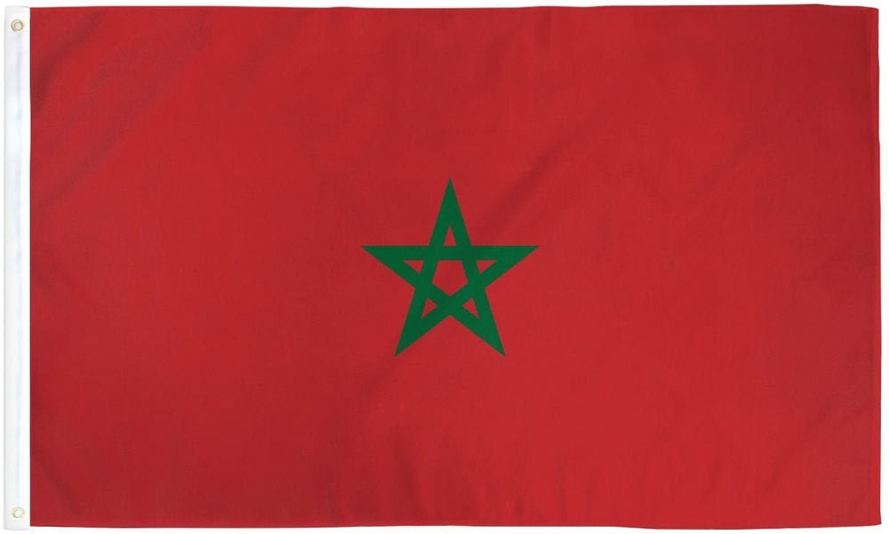 Large Morocco Flag Polyester 3’x5’ (90x150cm)