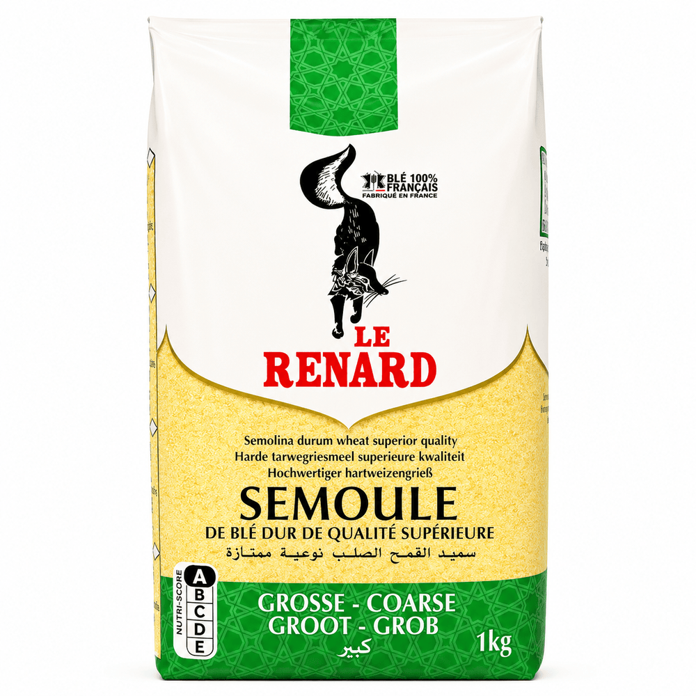 Le Renard Coarse Semolina (Semoule Grosse) – Premium Durum Wheat Semolina 1kg