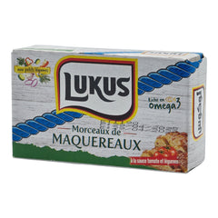 LUKUS Mackerel Fillets in Tomato Sauce – 125g (Product of Morocco)