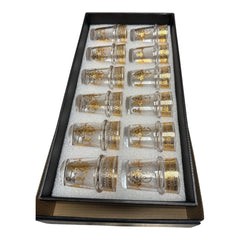 Magic Home Moroccan Tea Glass Set – 12 Pcs (Berbère Golden Design)