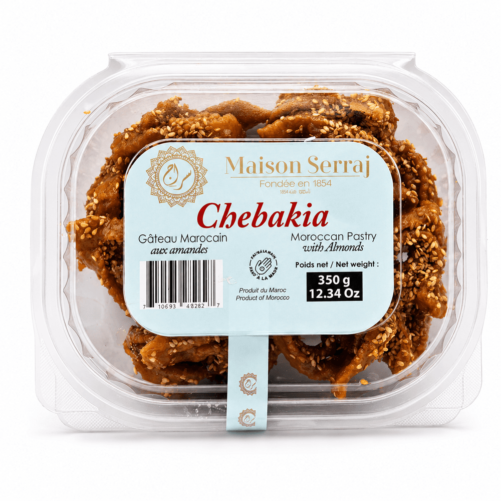 Maison Serraj Chebakia – Moroccan Sesame & Almond Pastry in Honey Syrup (350g)