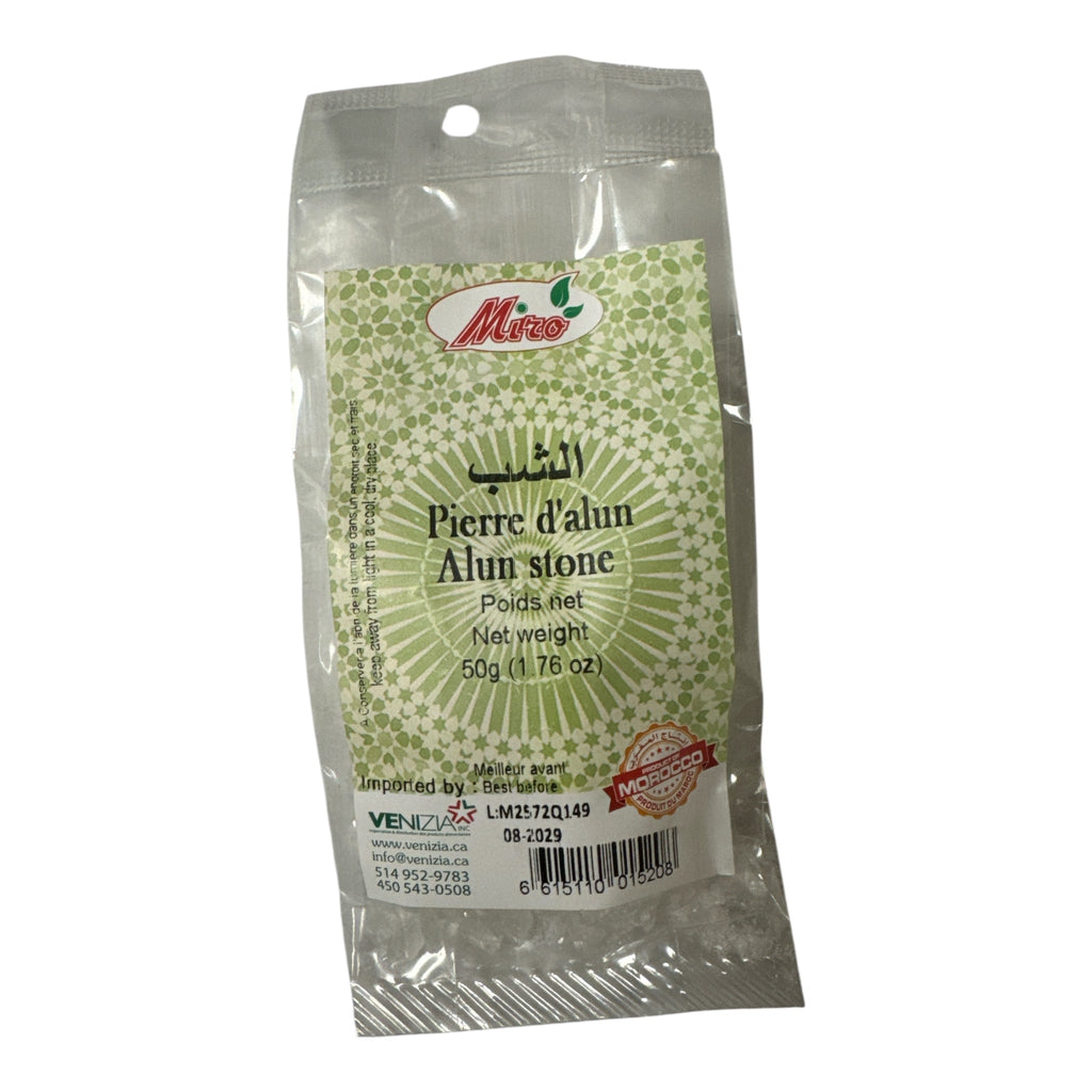 Miro Alum Stone / Fitkari stone /Pierre d’Alum 50g - Authentic from Zaytuna Mart Canada