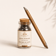 Moroccan Secrets Khol Powder with Natural Walnut-Tree Applicator Stick – 20g