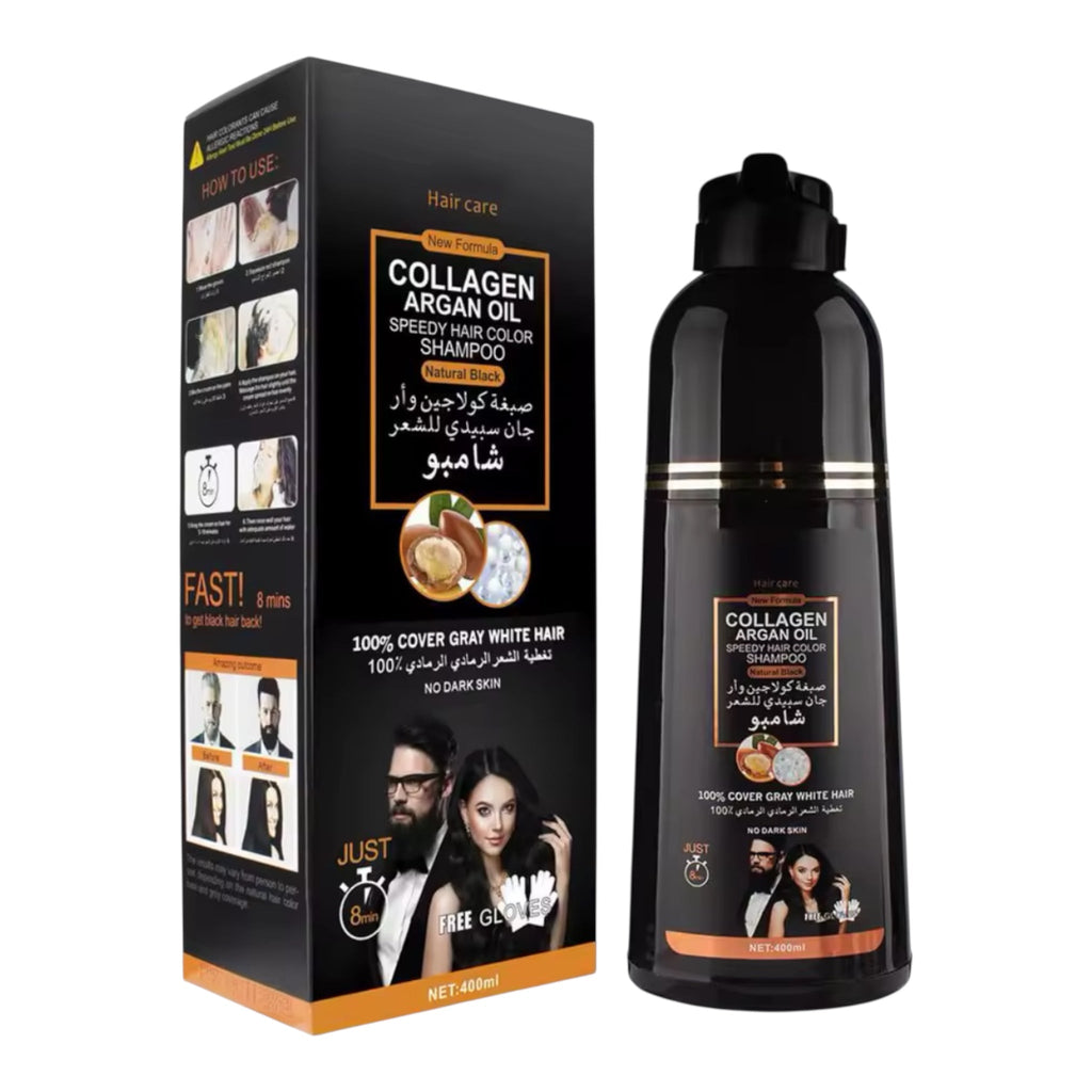 NITRO Argan Speedy Hair Color Shampoo – Natural Black (420ml) - Authentic from Zaytuna Mart Canada