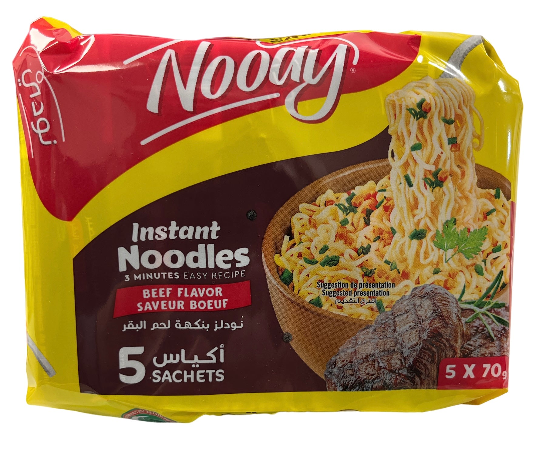 Noody Rice Noody Halal Instant Noodles Beef 5x70g