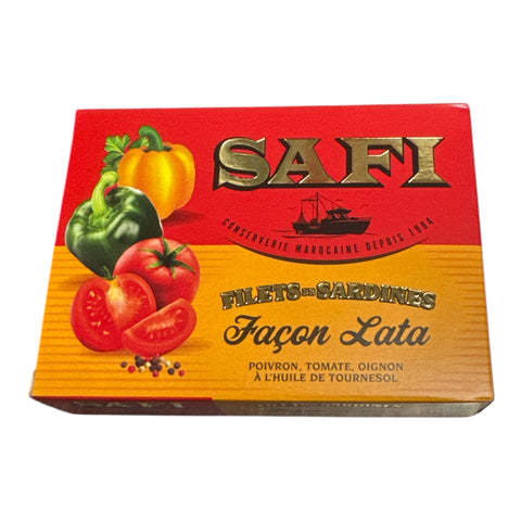 SAFI Sardine Fillets – Lata Style (Peppers, Tomato & Onion in Sunflower Oil) - 105g