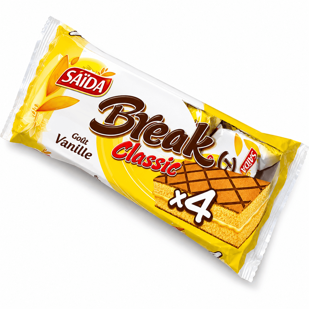 Saida Break Classic Vanilla Wafers – 4 Pack