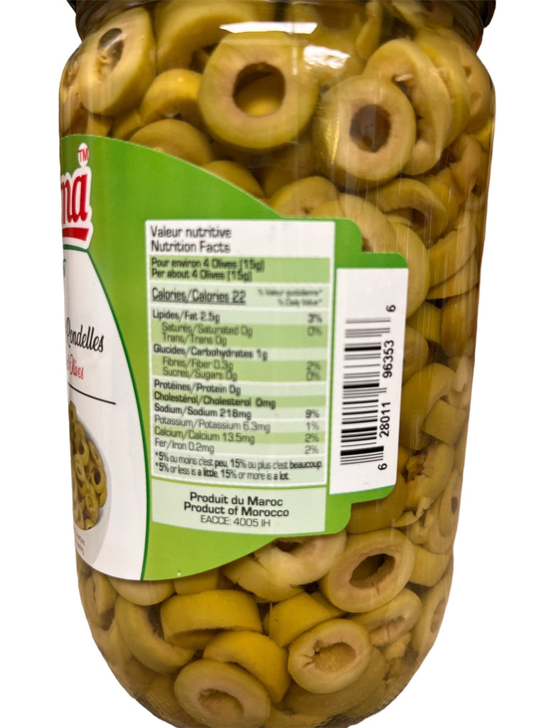Salma Sliced Green Olives 450gNet - Authentic from Zaytuna Mart Canada