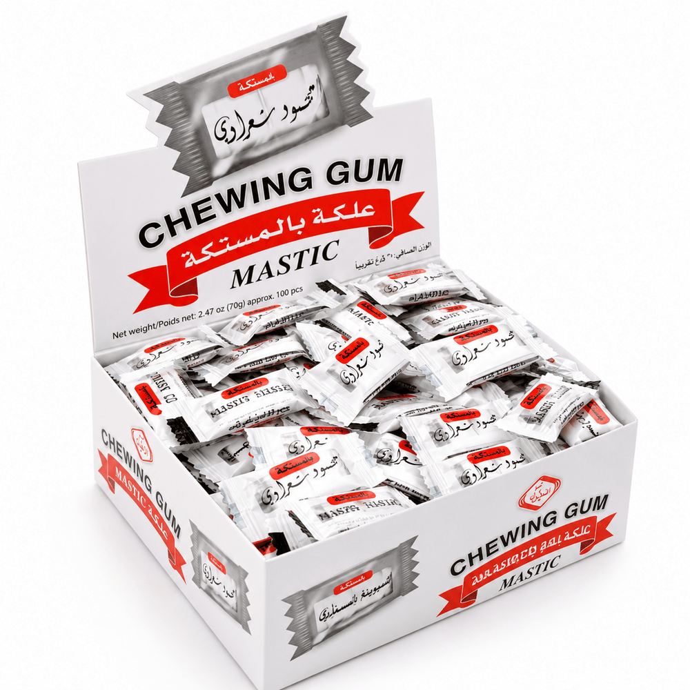Sharawi Mastic Chewing Gum – Traditional Mastic Flavor 100 pcs