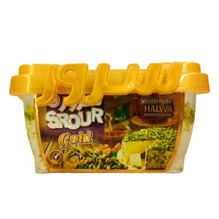 Buy Srour Gold Halwa with Pistachio – Fresh Arabic Sesame Halva 400g online - ZaytunaMart.ca