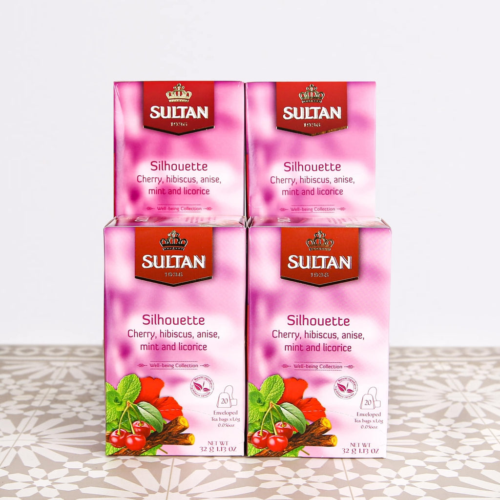 SULTAN Tisane Silhouette Tea : Cherry, Hibiscus, Anise, Mint & Liquorice - 20 Bags - Authentic from Zaytuna Mart Canada