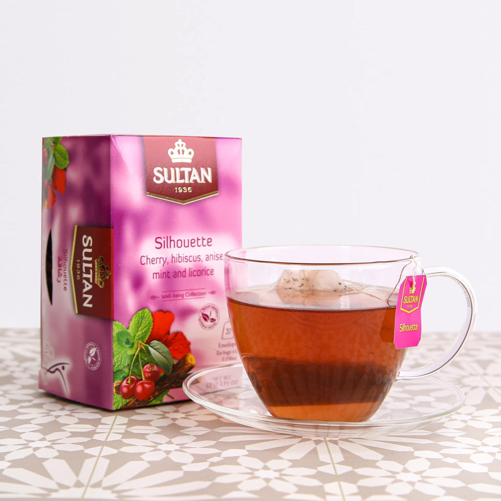 SULTAN Tisane Silhouette Tea : Cherry, Hibiscus, Anise, Mint & Liquorice - 20 Bags - Authentic from Zaytuna Mart Canada