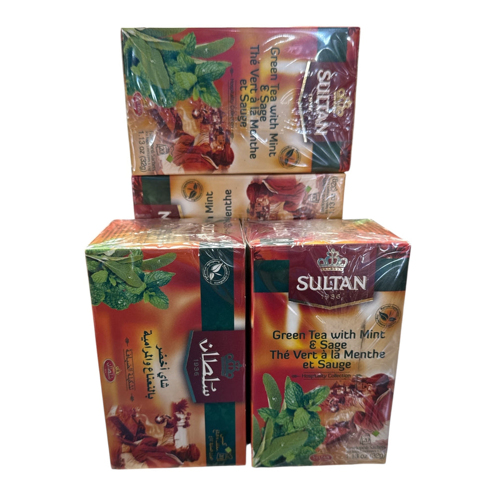 SULTAN Tisane Green tea Mint & Sage – 5 Pack (20 Bag Each)