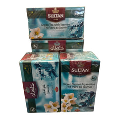 SULTAN Tisane Green Tea with Jasmine -5 Pack (20 Bags Each)