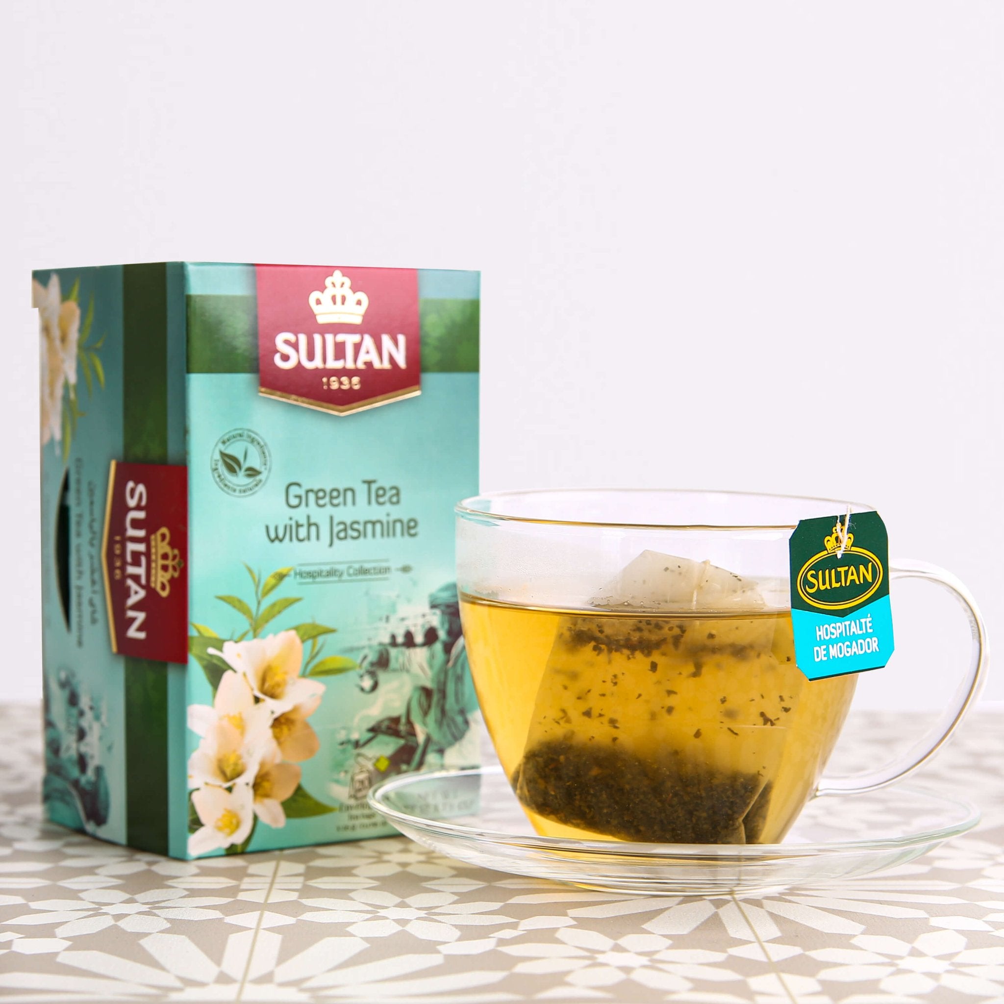 SULTAN Tisane Green Tea with Jasmine -5 Pack (20 Bags Each)