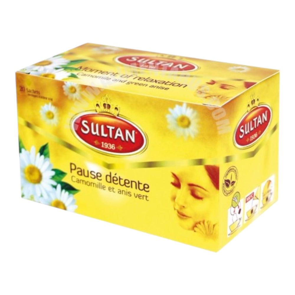 Sultan Tisane Moment of Relaxation Tea – Camomile & Green Anise (20 Tea Bags)