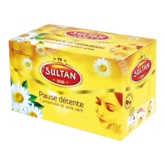 Sultan Tisane Moment of Relaxation Tea – Camomile & Green Anise (20 Tea Bags)
