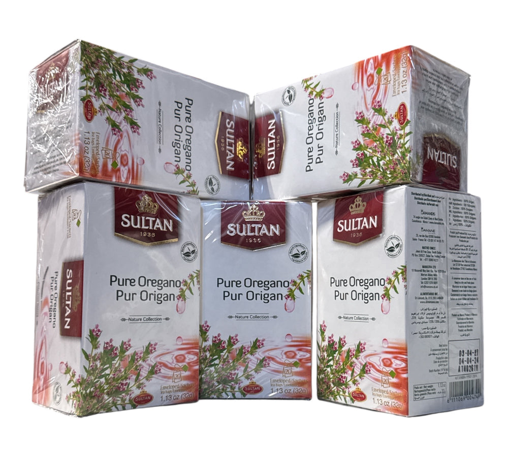 SULTAN Tisane Pure Oregano – 5 Pack (20 Bags Each)
